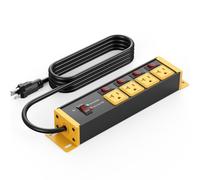 CCCEI - Ciabatta resistente per interruttori singoli con protezione da sovratensioni da 20 A da 1,8 m con cavo di prolunga calibro 12 con prese multiple. extender