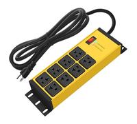 CCCEI - Protezione contro le sovratensioni magnetica ad alta resistenza, presa di estensione da 20 Amp 12 Amp (calibro 12) montaggio a parete con 8 connettori di alimentazione in metallo