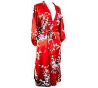 CCcollections Kimono lungo da donna, vestaglia lunga da damigella d'onore, ideale per addio al nubilato, anniversario e compleanno, Caramelle rosse, Taglia unica