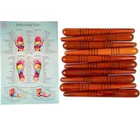 CCcollections Set di strumenti per massaggi terapeutici in legno | Bastoncini per riflessologia e rulli per massaggi per il drenaggio linfatico | Massaggio profondo dei tessuti, sollievo dal dolore