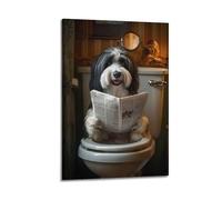 Cccyh_4K__A_Bearded_Collie_sitting_on_the_open_toilet_s_3e14f38b-25e3-4c1c-b478-471f2c5f5afa_3 poster decorativo su tela poster da parete e stampa artistica moderna per la camera da letto della