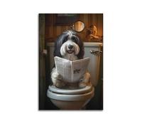 Cccyh_4K__A_Bearded_Collie_sitting_on_the_open_toilet_s_3e14f38b-25e3-4c1c-b478-471f2c5f5afa_3 poster decorativo su tela poster da parete e stampa artistica moderna per la camera da letto della