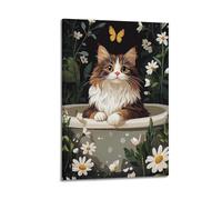 Cccyh_4K__A_cute_brown_and_white_cat_sits_in_the_bathtu_b7e59551-92b0-4963-9399-c44197079e29_2 Poster pittura decorativa su tela poster da parete e stampa artistica moderna per la camera da letto