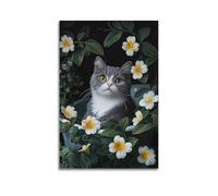 Cccyh_4K__A_gray_cat_is_sitting_in_the_bathtub_surround_1abd6fb4-3cb6-4412-b5cd-5f818e351bc9_3 Poster decorativo su tela poster da parete e stampa artistica moderna per la camera da letto della