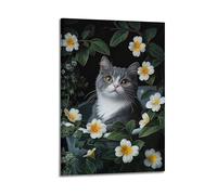 Cccyh_4K__A_gray_cat_is_sitting_in_the_bathtub_surround_1abd6fb4-3cb6-4412-b5cd-5f818e351bc9_3 Poster decorativo su tela poster da parete e stampa artistica moderna per la camera da letto della