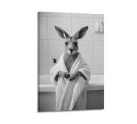 Cccyh_4K__A_kangaroo_in_a_bathrobe_sitting_on_the_edge__07377af3-1cfd-492f-a667-25fc8a5c6ba6_1 Poster decorativo su tela poster da parete e stampa artistica moderna per la camera da letto della