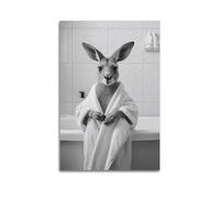 Cccyh_4K__A_kangaroo_in_a_bathrobe_sitting_on_the_edge__07377af3-1cfd-492f-a667-25fc8a5c6ba6_1 Poster decorativo su tela poster da parete e stampa artistica moderna per la camera da letto della