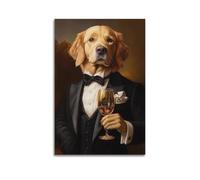 Cccyh_4K__Golden_Retriever_dog_in_a_tuxedo_holding_a_wi_79735e15-2734-4c7b-9e5b-83fd1fe89f81_3 Poster decorativo su tela poster da parete e stampa artistica moderna per la camera da letto della