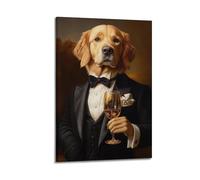 Cccyh_4K__Golden_Retriever_dog_in_a_tuxedo_holding_a_wi_79735e15-2734-4c7b-9e5b-83fd1fe89f81_3 Poster decorativo su tela poster da parete e stampa artistica moderna per la camera da letto della