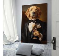 Cccyh_4K__Golden_Retriever_dog_in_a_tuxedo_holding_a_wi_79735e15-2734-4c7b-9e5b-83fd1fe89f81_3 Poster decorativo su tela poster da parete e stampa artistica moderna per la camera da letto della