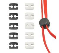 CCeCCe Confezione da 10 cursori per cavi auricolari a Y, clip staccabile, per regolazione, manopola divisoria, fibbia per cavo rotondo da 2 mm L/R per cuffie in-ear linea fai da te
