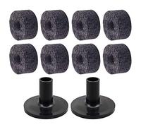 CCeCCe Confezione da 10 feltri per supporto per piatti per batteria, con rondella in feltro, set di manicotti di ricambio rotondi e morbidi feltrini per batteria, accessori per strumenti