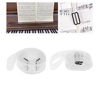 CCeCCe Confezione da 2 clip trasparenti visibili per pagine di pianoforte, fascia di pressione per fissare spartiti musicali, segnalibri, striscia di fissaggio per insegnanti, segno, tastiera,