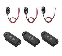 CCeCCe Confezione da 3 porta batterie alcaline per pickup per chitarra, 9 V, con scomparto per batterie da 9 V, con connettore tipo I, per pickup attivo per chitarra e basso, Humbucker