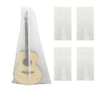 CCeCCe Confezione da 4 custodie antipolvere per chitarra, in tessuto non tessuto, traspiranti, con rivestimento antipolvere, per chitarre acustiche, elettriche e bassi, 120 x 60 cm