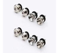 CCeCCe Confezione da 8 chiusure e pulsanti per chitarra, cinghie per chitarra, chiusura a vite, perni di fissaggio per chitarra acustica, elettrica, basso, in pelle sintetica ricamata, estremità