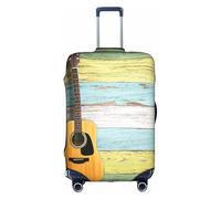 Cchgkpd Bella stampa chitarra personalizzata elastica lavabile copertura bagagli per valigie 45-81 pollici, bianco, S