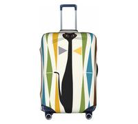 Cchgkpd Copertura elastica lavabile per valigie da 45-81 cm con stampa di gatto arte moderna della metà del secolo, bianco, L