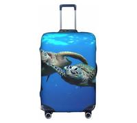 Cchgkpd Copertura per bagagli con stampa di due tartarughe sottomarine sotto il mare personalizzata elastica lavabile per valigie da 45-81 cm, bianco, S