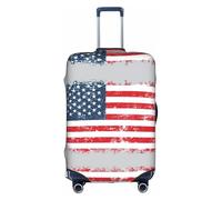 Cchgkpd Copertura per bagagli lavabile elastica personalizzata con stampa a stelle e strisce per valigie da 45-81 cm, bianco, L