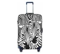 Cchgkpd Copertura per bagagli lavabile elastica personalizzata con stampa astratta zebrata animale per valigie da 45-81 cm, bianco, M