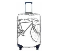 Cchgkpd Copertura per bagagli lavabile elastica personalizzata con stampa bici per valigie da 18-32 pollici, bianco, L