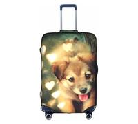 Cchgkpd Copertura per bagagli lavabile elastica personalizzata con stampa di cuccioli soffici per valigie da 45-81 cm, bianco, L