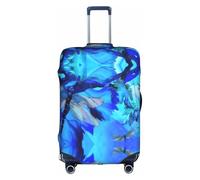 Cchgkpd Copertura per bagagli lavabile elastica personalizzata con stampa di libellule blu arte per valigie da 45-81 cm, bianco, L