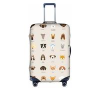 Cchgkpd Copertura per bagagli lavabile elastica personalizzata con stampa di razza canina per valigie da 45-81 cm, bianco, M