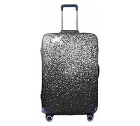 Cchgkpd Copertura per bagagli lavabile elastica personalizzata con stampa glitter argento lucido per valigie da 45-81 cm, bianco, S