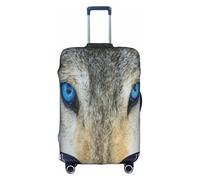 Cchgkpd Copertura per bagagli lavabile elastica personalizzata con stampa lupo occhi blu per valigie da 45-81 cm, bianco, M