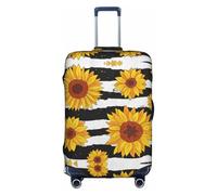 Cchgkpd Elegante copertura per bagagli lavabile elastica personalizzata con stampa di girasoli per valigie da 45-81 cm, bianco, S