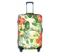 Cchgkpd Hojas Tropicales Y Flores Stampa Personalizzata Elastico Lavabile Copertura Bagagli per Valigie 45-81 Pollici, bianco, M