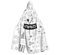 Cchgkpd Mantello con cappuccio con stampa matematica, stile rinascimentale, costume medievale per cosplay e Halloween, con cappuccio, per uomini e donne