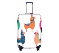 Cchgkpd Simpatico Llama Cartoon Print personalizzato elastico lavabile copertura bagagli per valigie da 45-81 cm, bianco, M