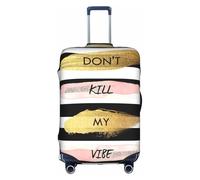 Cchgkpd Stripe Don't Kill My Vibe Stampa Personalizzata Elastico Lavabile Copertura Bagagli per 45-81 Pollici, bianco, L