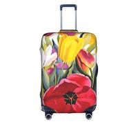 Cchgkpd Tulip Garden Stampa Personalizzata Elastico Lavabile Copertura Bagagli per Valigie 45-81 Pollici, bianco, S