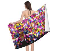 cchgnm Asciugamano da fitness con stampa geometrica colorata a triangolo, morbido, assorbente, adatto per bagno, palestra, campeggio, yoga, decorazione della stanza