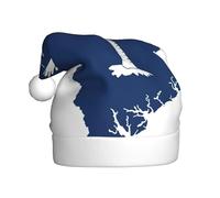 cchgnm Cappello da Babbo Natale classico con stampa della mappa della bandiera della Carolina del Sud, accessori per costume da recitazione per feste, da usare per feste di Capodanno, per interni ed