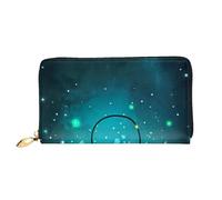 cchgnm Fireflies and Lantern Print Classic Leather Long Clutch Portafoglio, elegante portafoglio da donna con cerniera e scomparti multipli per schede.