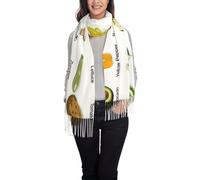 cchgnm Introduzione di varie verdure stampa sciarpa delle donne, sciarpa invernale calda e morbida, sciarpa casual con frange