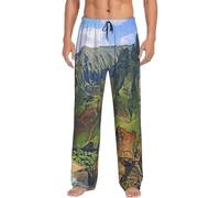 cchgnm Kauai Hawaii Seashore stampa pigiama da uomo, morbido pigiama con tasca con coulisse, pigiama casual, Nero , S