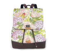 cchgnm Lo zaino da donna elegante e leggero con stampa floreale viola e giallo è adatto per varie occasioni come lavoro, viaggi e appuntamenti.
