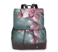cchgnm Lo zaino da donna leggero e leggero con stampa di orchidee e farfalle è adatto per varie occasioni come lavoro, viaggi e appuntamenti.