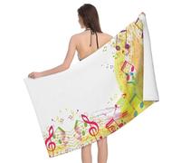 cchgnm Musica astratta stampa a tema morbido assorbente asciugamano fitness, adatto per bagno, palestra, campeggio, yoga, decorazione della stanza