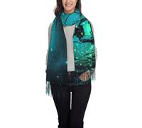 cchgnm Sciarpa da donna con stampa di lucciole e lanterna, sciarpa invernale calda e morbida, sciarpa casual con frange
