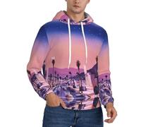 cchgnm The Old Hollywood Print Felpa con cappuccio da uomo in pile, casual a maniche lunghe con cappuccio, Nero , 3XL