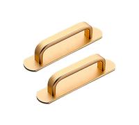 CcHhyyt 2 maniglie autoadesive in lega di alluminio per armadio con porta scorrevole autoadesiva, per porte, mobili, da incollare per frigorifero, credenze della cucina, cassetti (96 mm, oro)