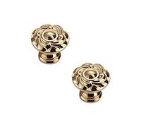 CcHhyyt 2 Pezzi Pomelli per Armadio in Stile Vintage in Ottone con Motivo Floreale, Antichi Pomelli per Mobili in Metallo Oro, Maniglie per Cassetti, Maniglie per Porte, Ideali per Armadio da Cucina