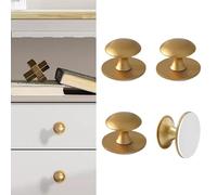 CcHhyyt 4 Pezzi Maniglie Autoadesive Per Armadi Oro Pomelli Autoadesivi Pomelli Bottoni In Acciaio Inox per Cassetti Frigorifero Porta Scorrevole della Doccia Specchio Porta in Vetro Senza Forare